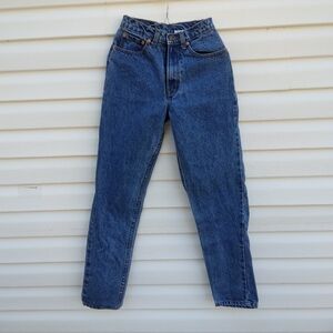 Vtg Jordache Sz 7/8 Jeans 80s High Waist STONE WASH Mom Jean Zipper Blue Pants